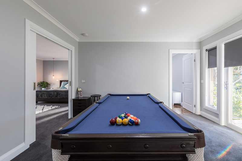 Games room at Rex's Yarra Valley House